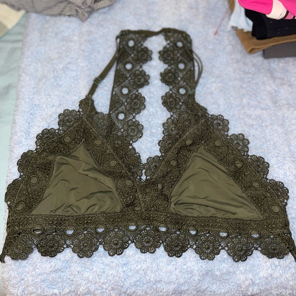 Aerie Deep Green Lace Bralette